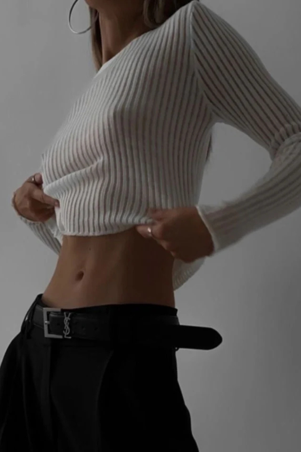 Giulia – Transparent Ribstrikket Damebluse