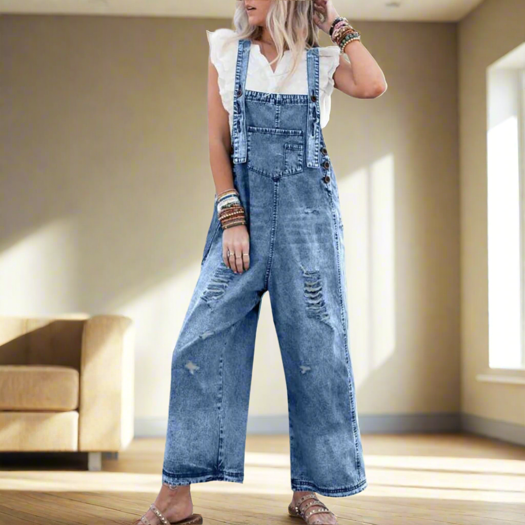 Alethea – Justerbar Jumpsuit i Vintage Vask til Kvinder