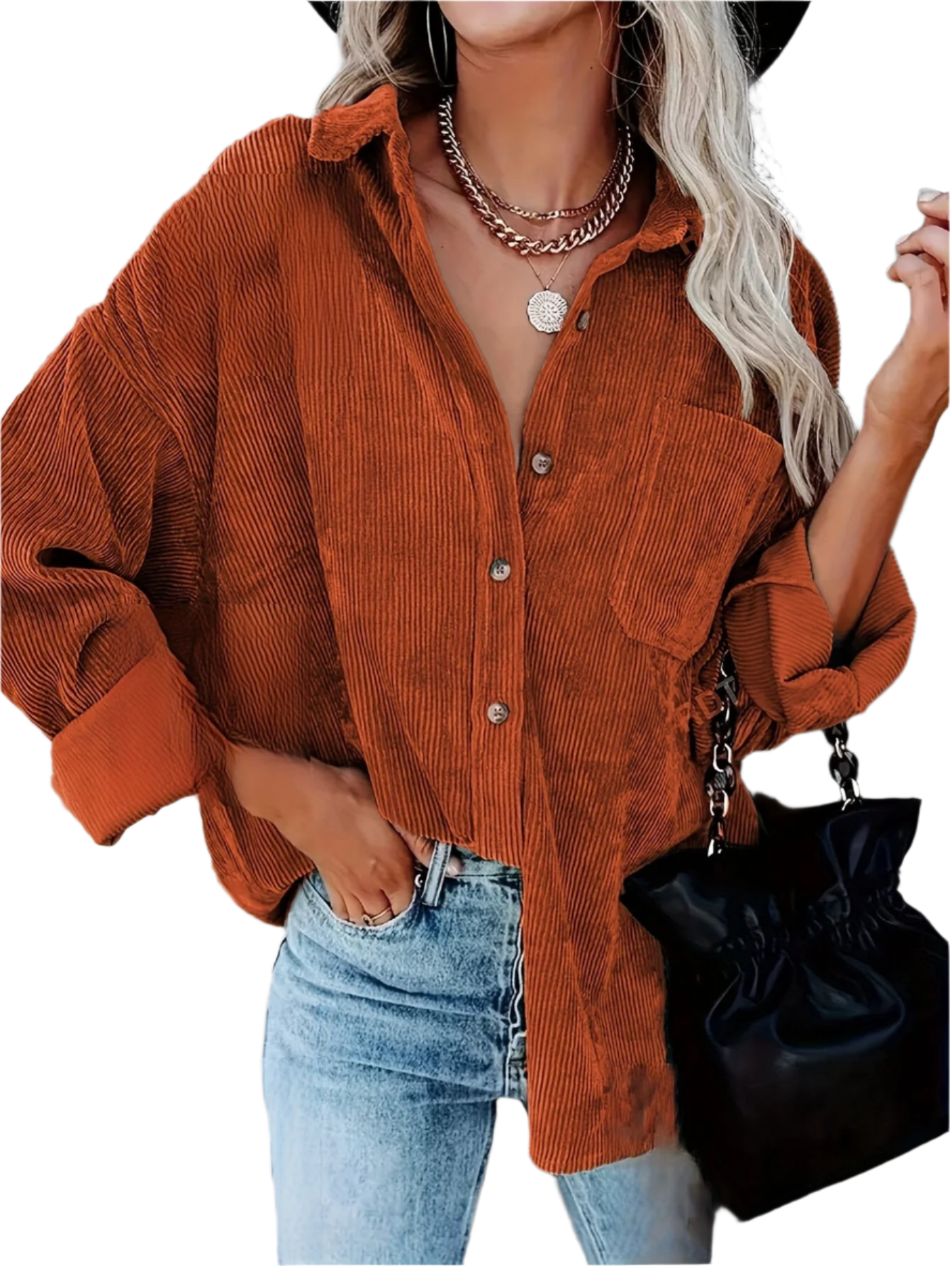 Sofia – Oversized Dame Corduroy Skjorte