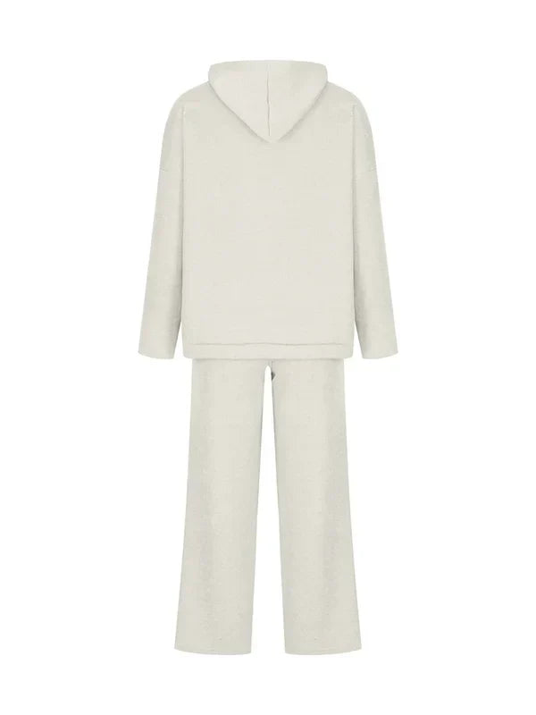 ElenaForte Ribstrikket Hættetrøjesæt Til Kvinder