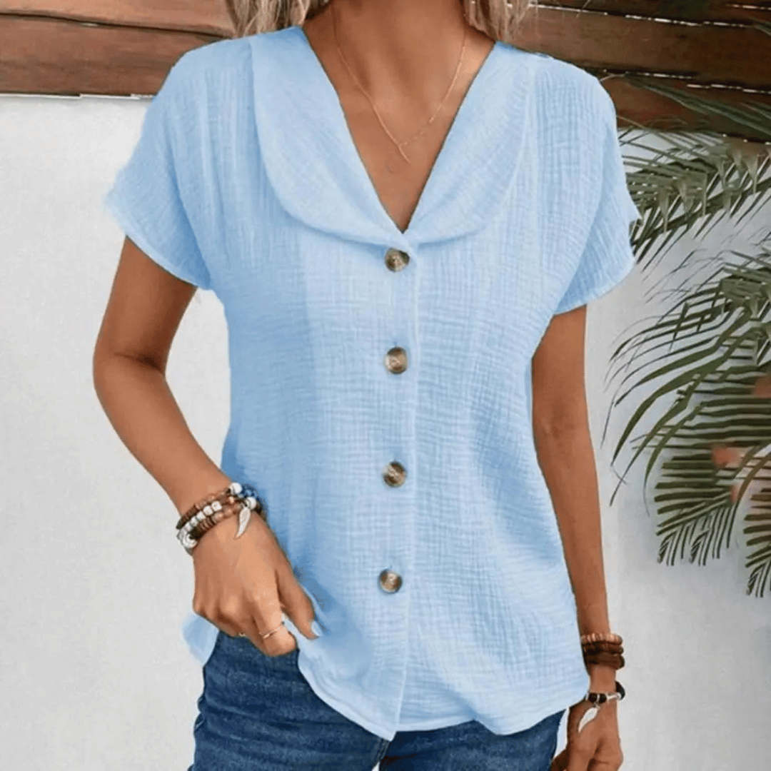 SofiaBianchi™ Bluse Med Krave