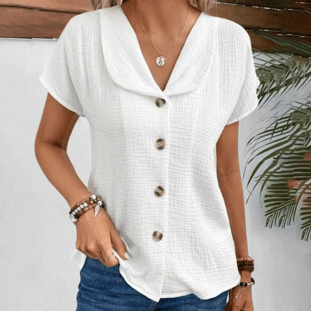 SofiaBianchi™ Bluse Med Krave