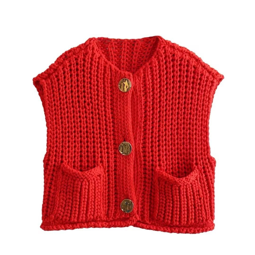 NicolaFerzetti Strikket Cropped Vest til kvinder