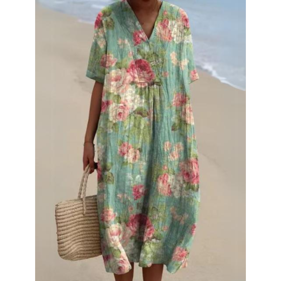 IsabellaRicci Flatterende mønsterkjole til kvinder