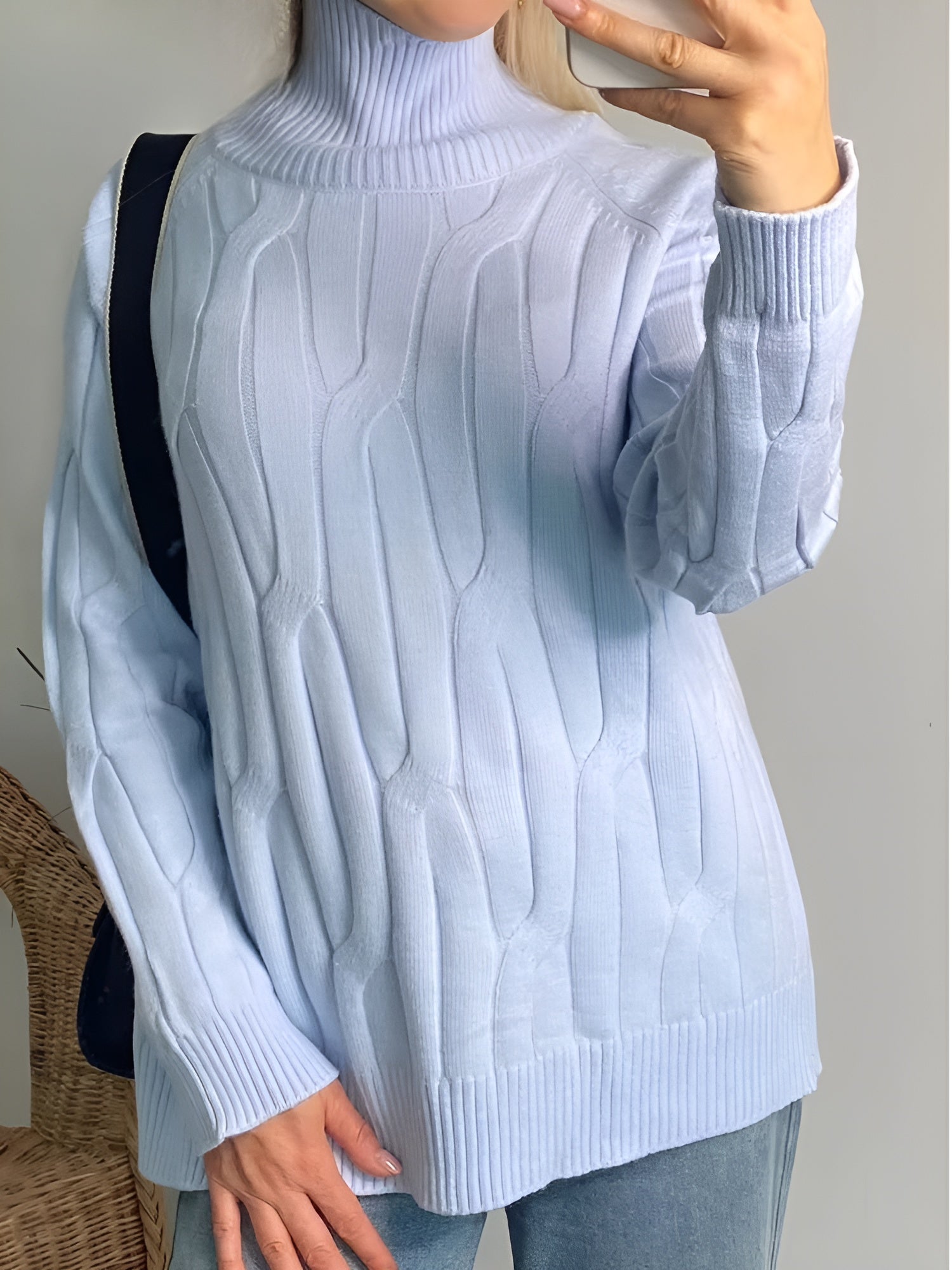 Isabella – Oversize Dame Rullekravesweater
