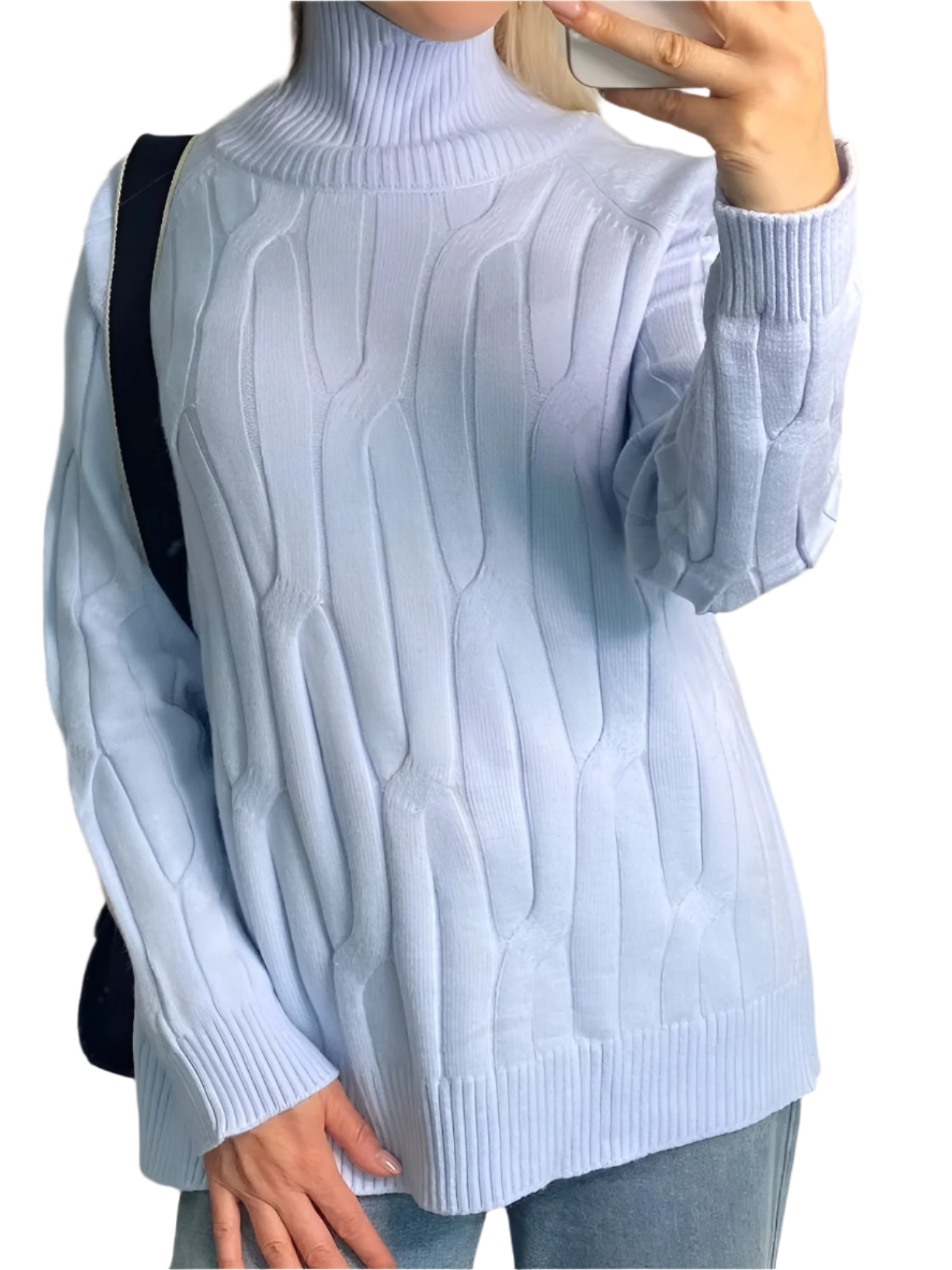 Isabella – Oversize Dame Rullekravesweater