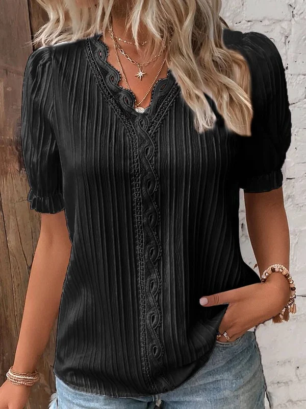 ElenaStilo™ Elegant ensfarvet skjorte