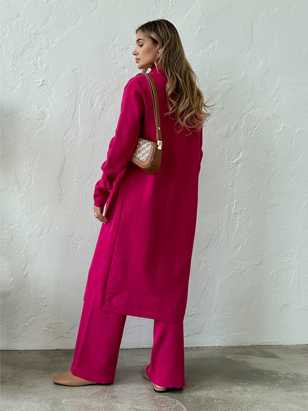 ElenaTosetti 3-delt strikket cardigan & buksesæt til kvinder