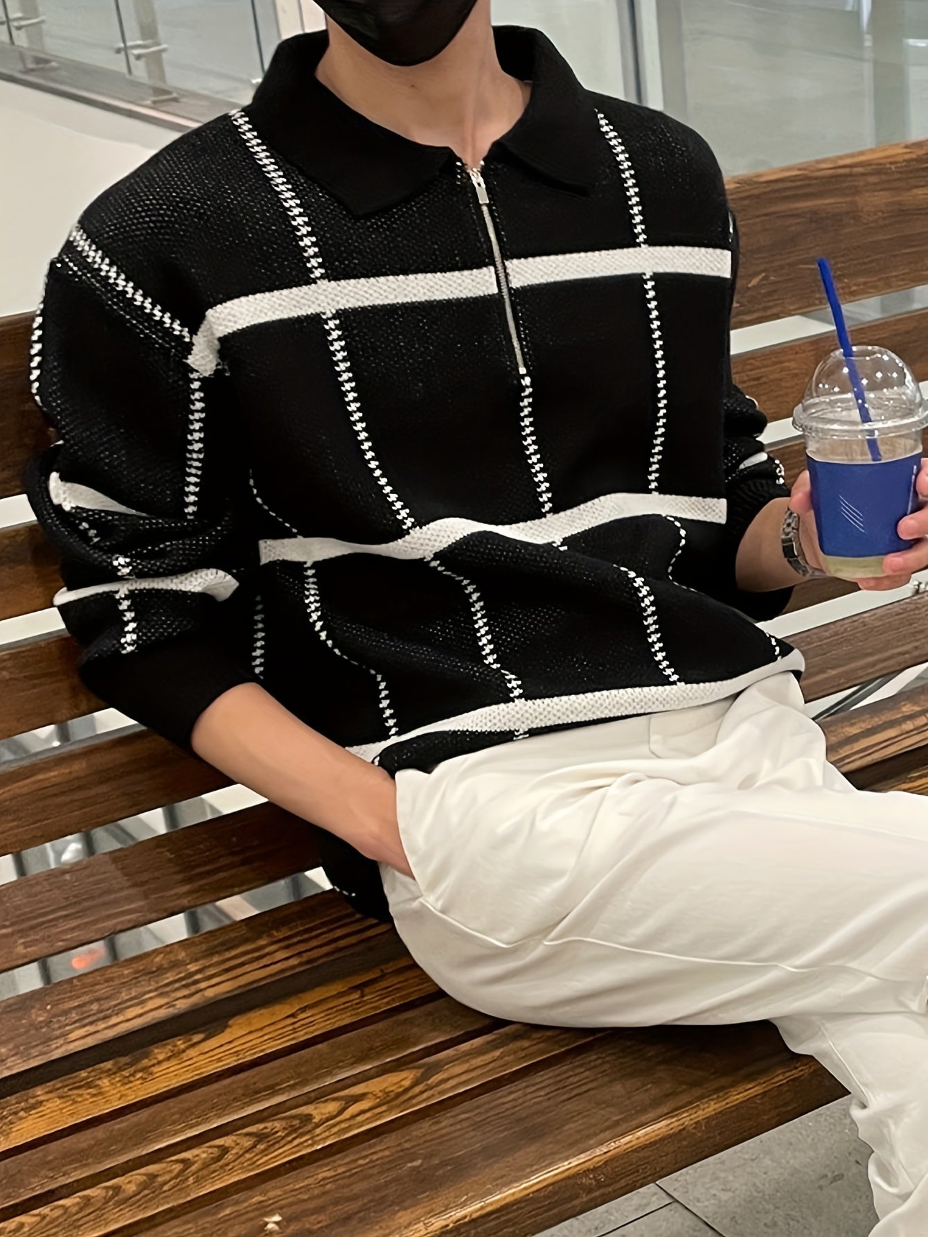 Lorenzo – Halv-Zip Herresweater med Tern