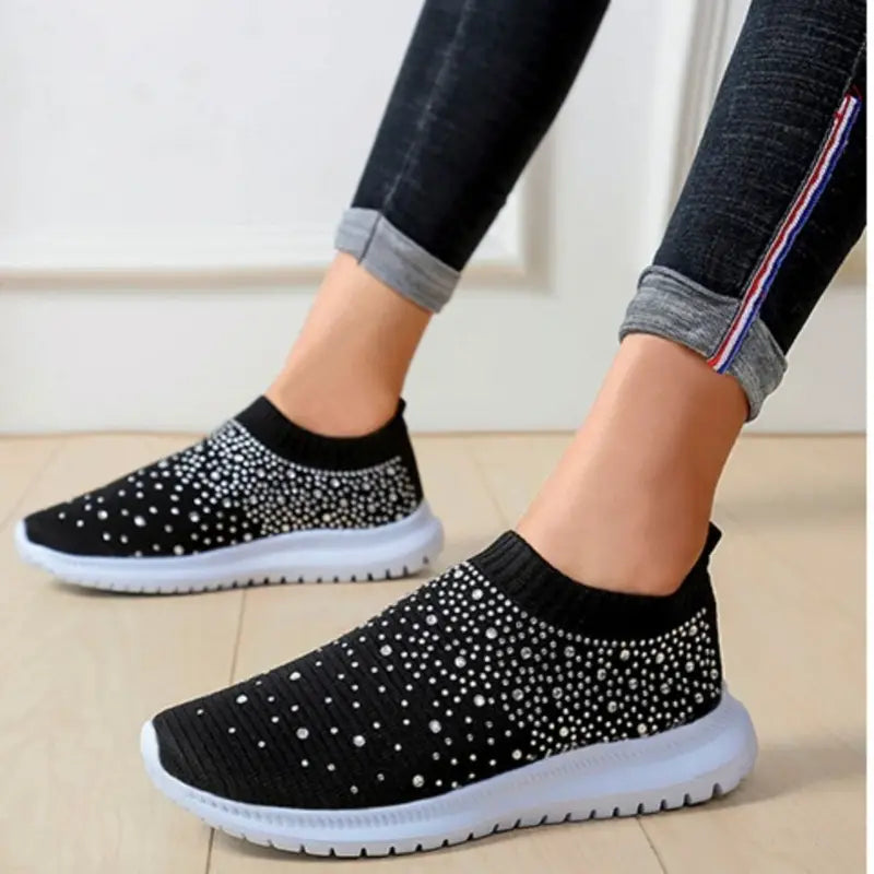 SofiaDiam™ Rhinestone Decor Flade sneakers