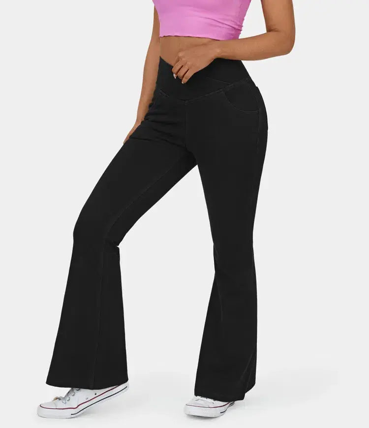 ComfortCurve | Crossflare-Bukser i Stretchdenim Luxia