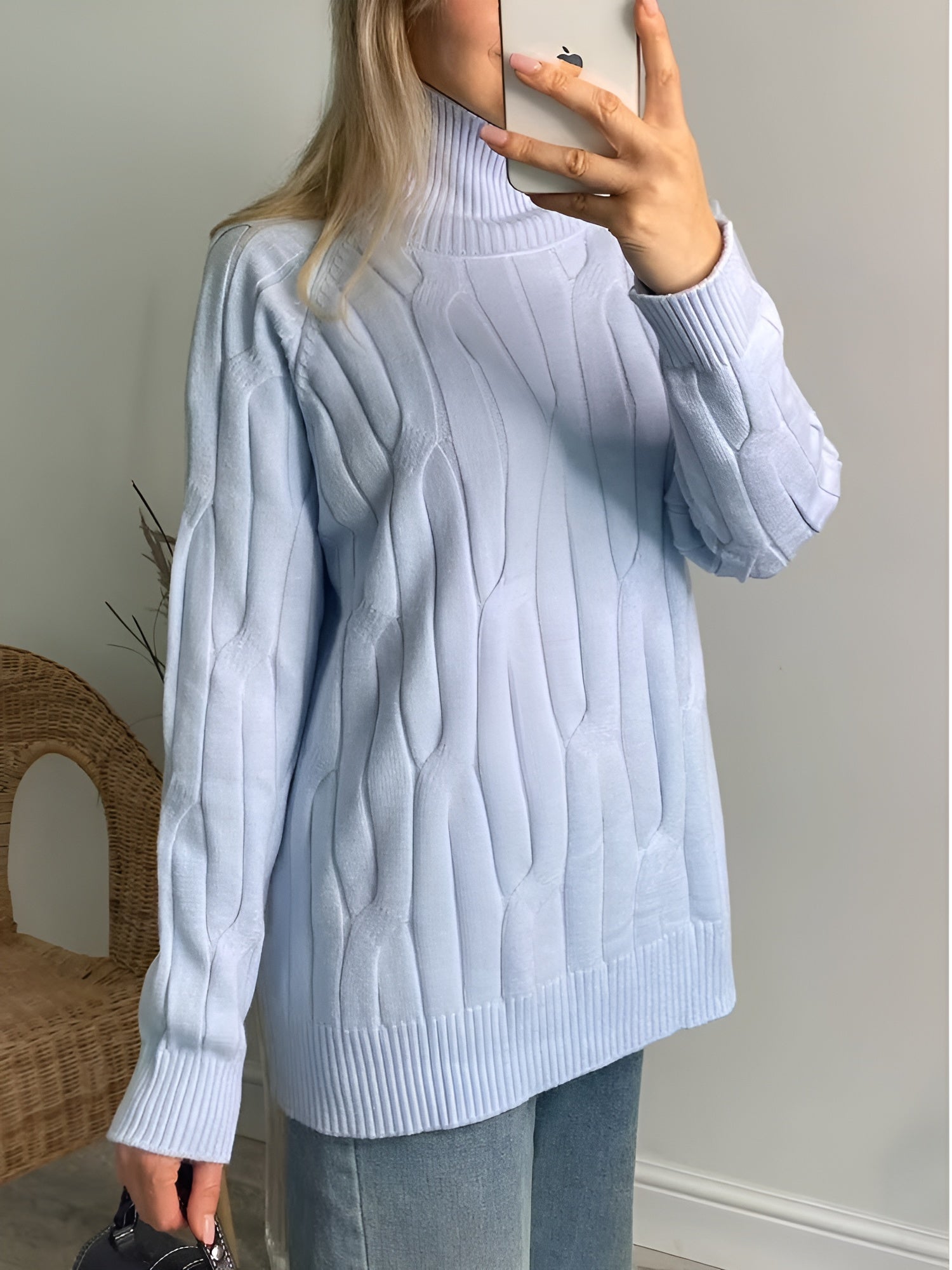 Isabella – Oversize Dame Rullekravesweater