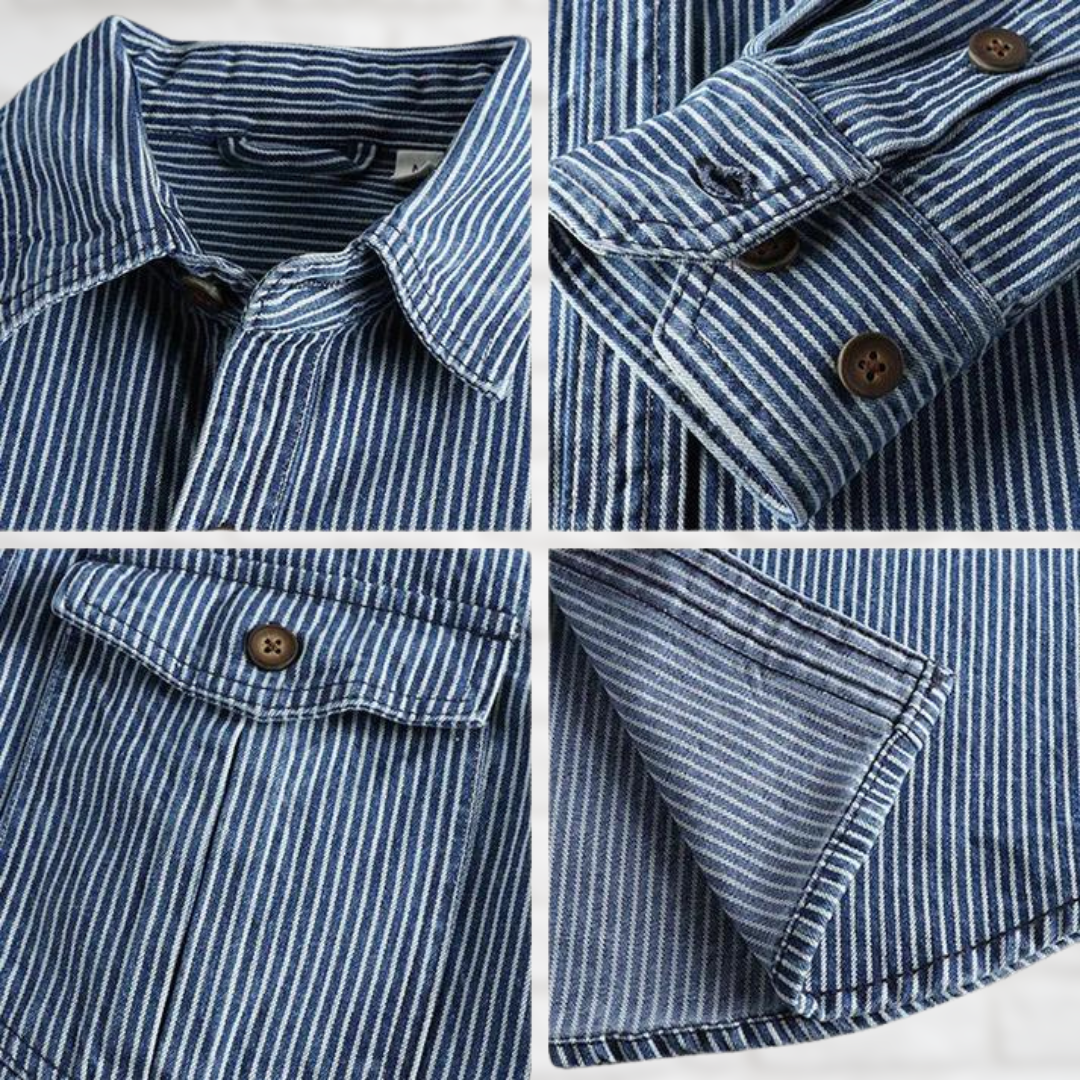 EnricoValdini Vintage Denim Skjorte til mænd