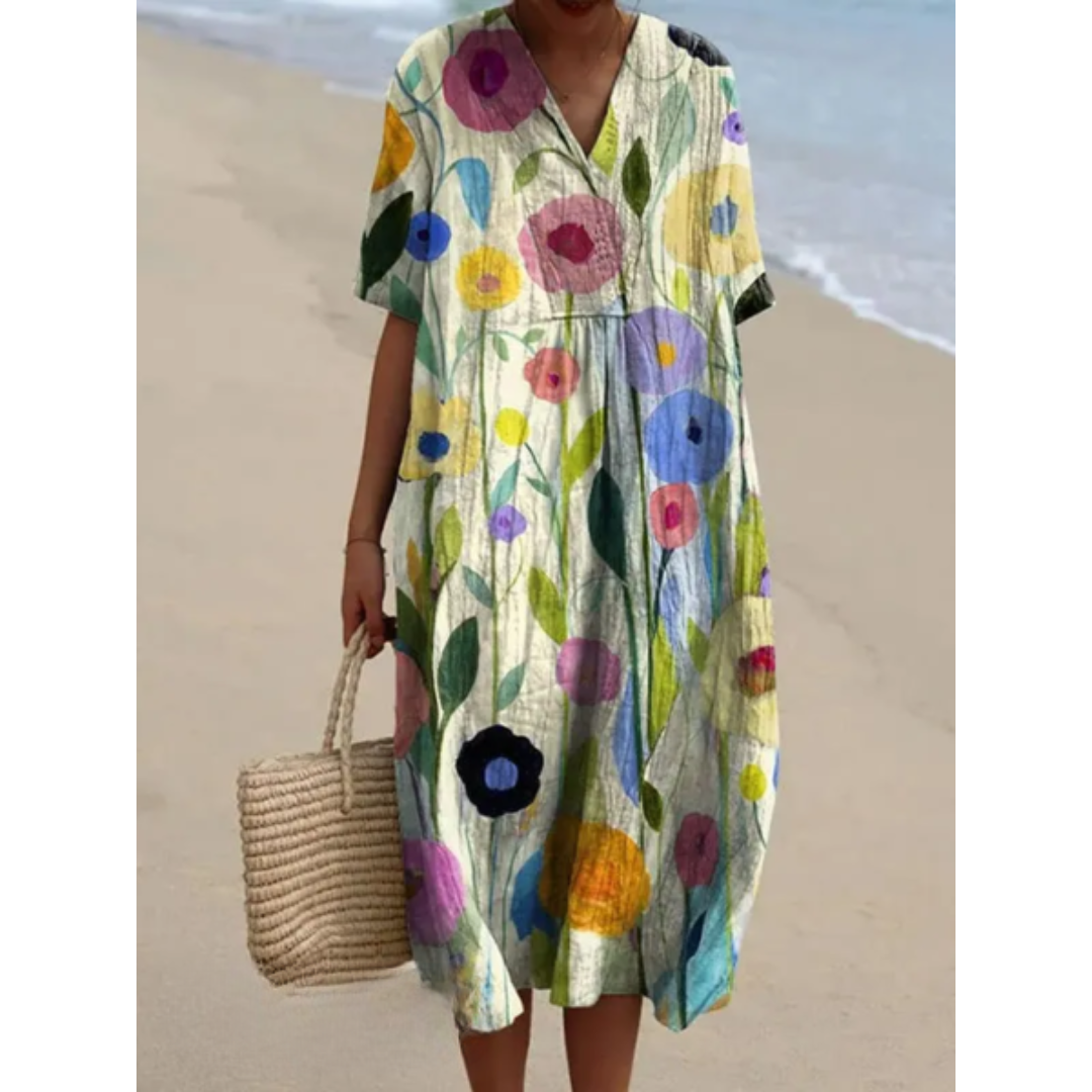 IsabellaRicci Flatterende mønsterkjole til kvinder