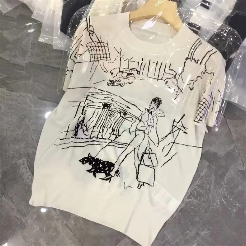 DarioAmato uldstrikket T-shirt