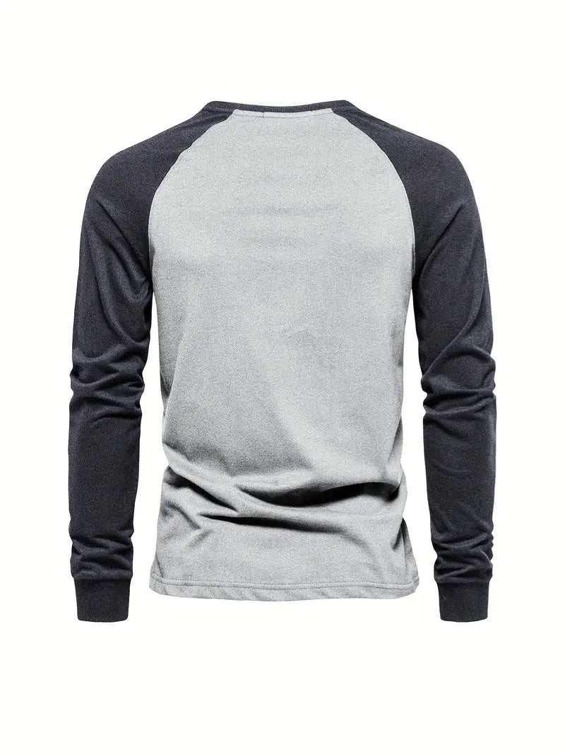 Matteo – Langærmet Herre T-shirt med Farveblokke