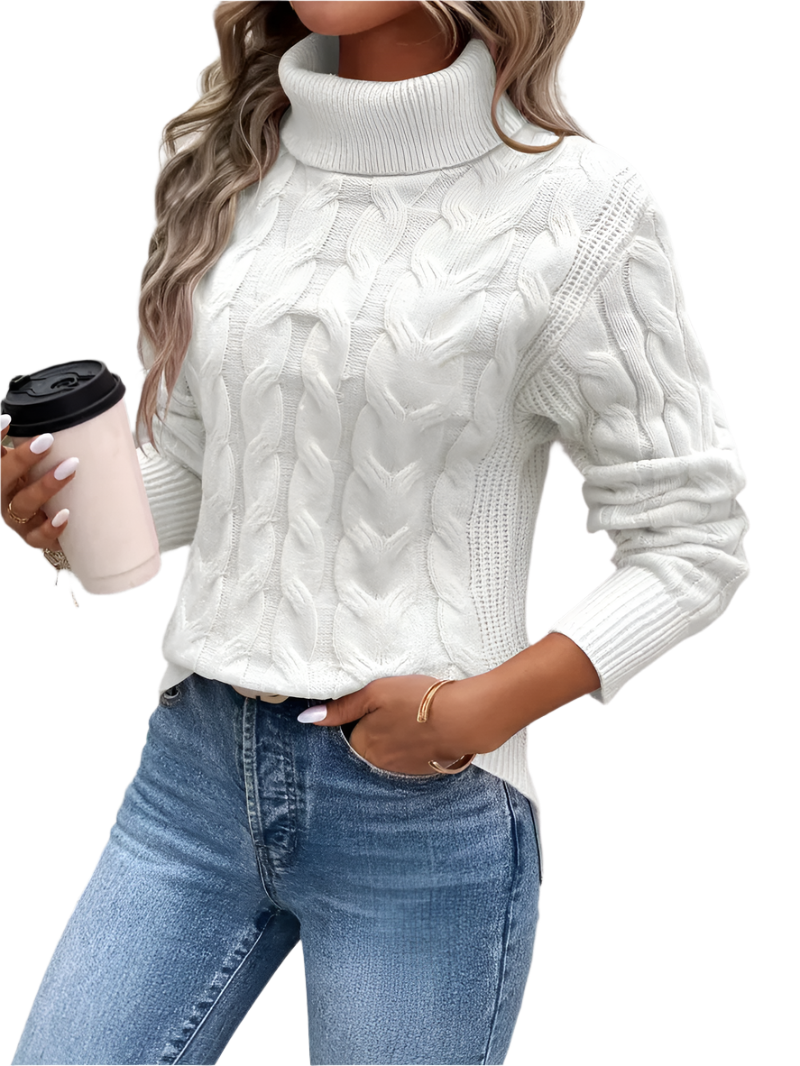 Giulia – Varm Strikket Dame Turtleneck Sweater til Vinteren