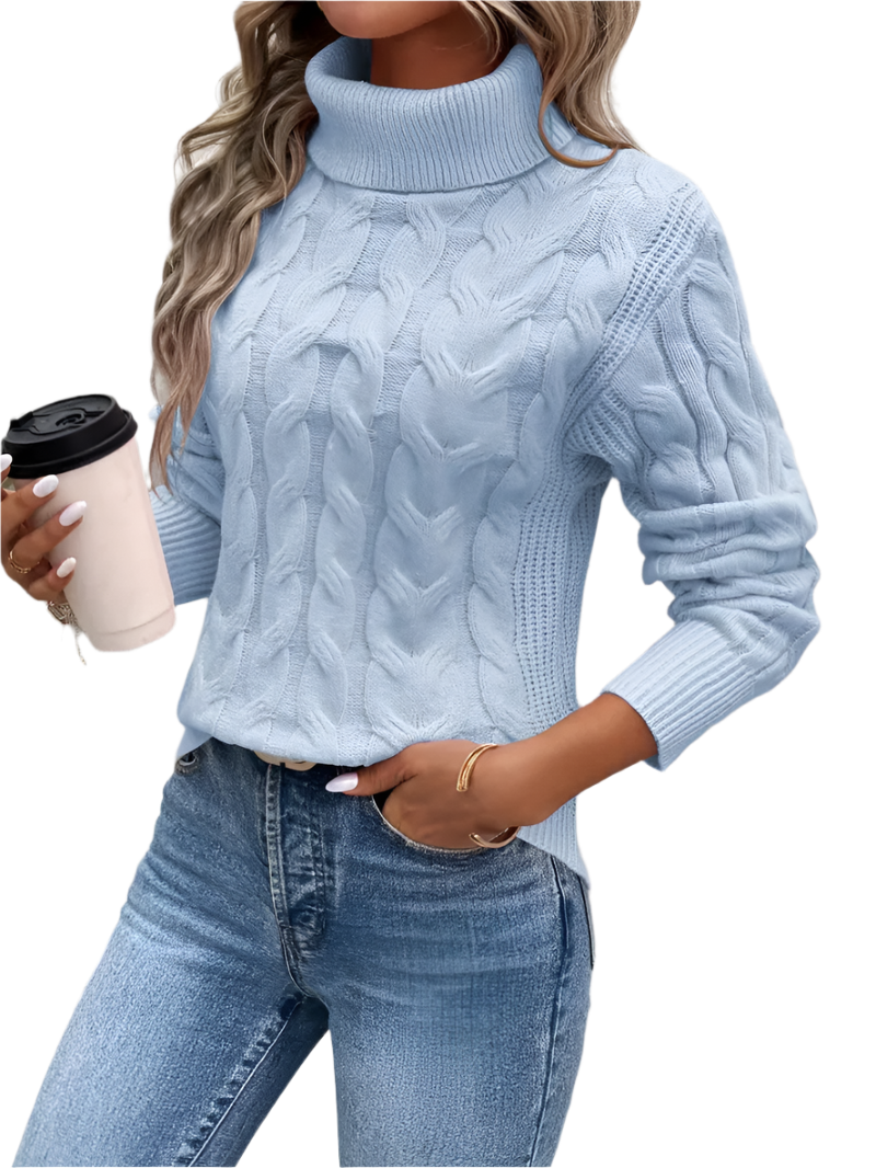 Giulia – Varm Strikket Dame Turtleneck Sweater til Vinteren