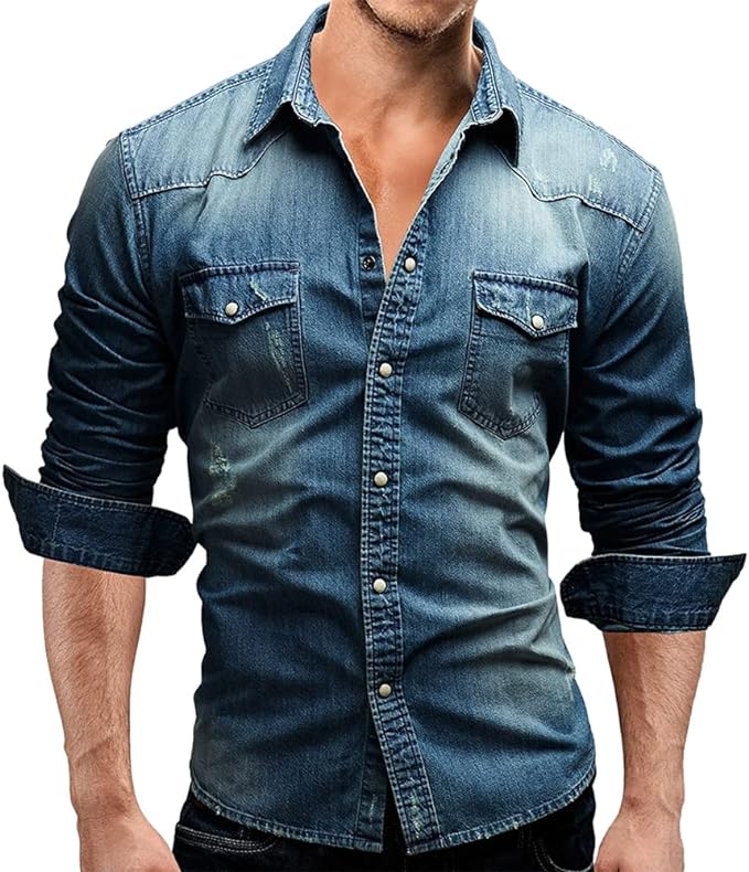 EmilioZanetti Stretch Jeans Skjorte