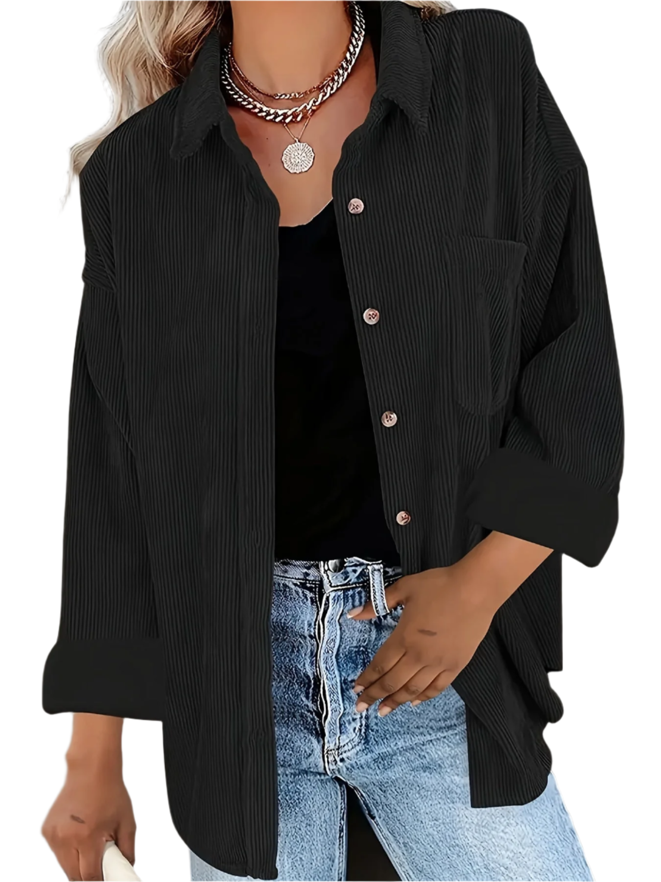 Sofia – Oversized Dame Corduroy Skjorte