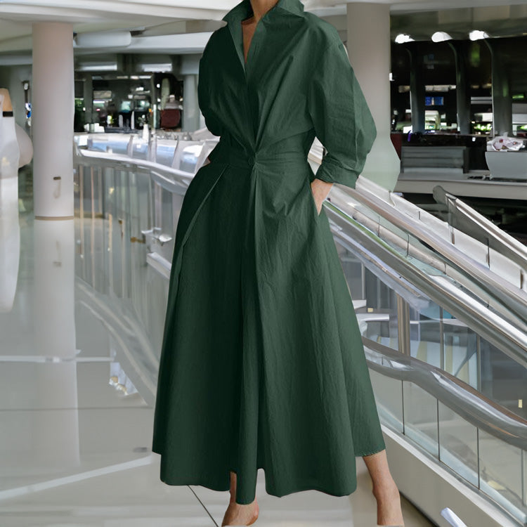 ElenaFerrucci Revers Elastisk Talje Swing Kjole Til Kvinder