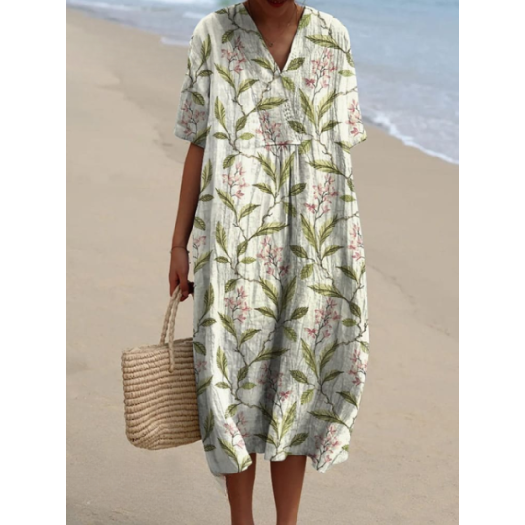 IsabellaRicci Flatterende mønsterkjole til kvinder