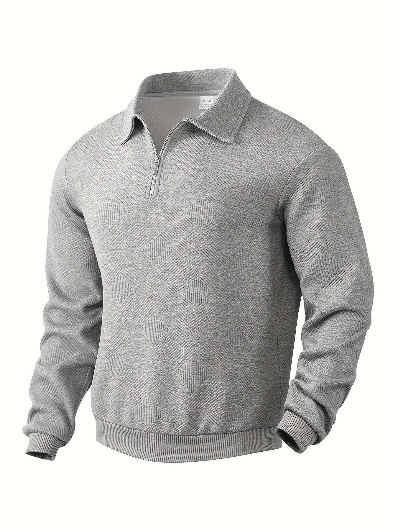 Alessio – Vintage Herre Zip-Up Pullover med Geometrisk Design