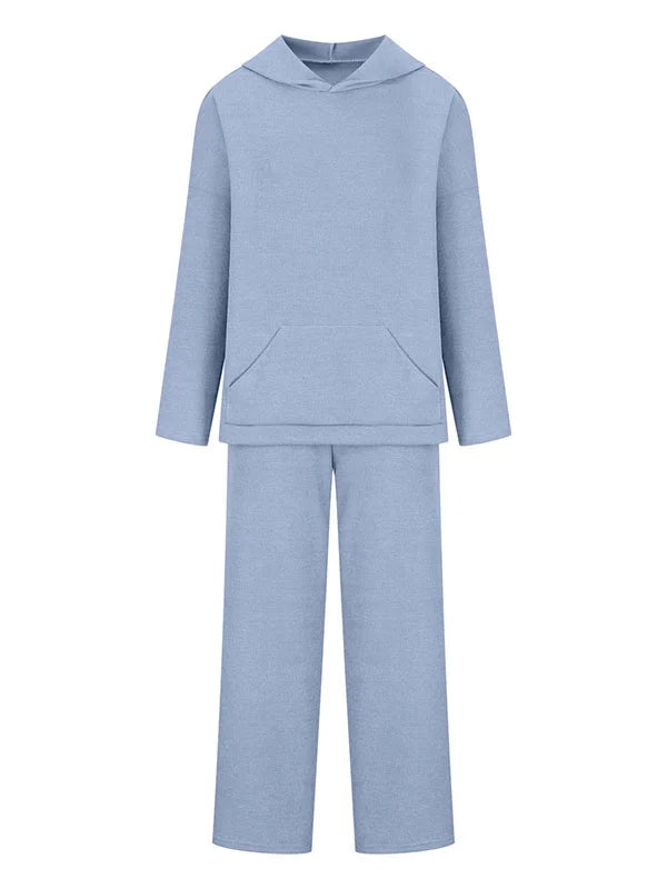 ElenaForte Ribstrikket Hættetrøjesæt Til Kvinder