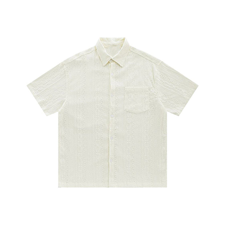 VeraMonti Gul Jacquard skjorte