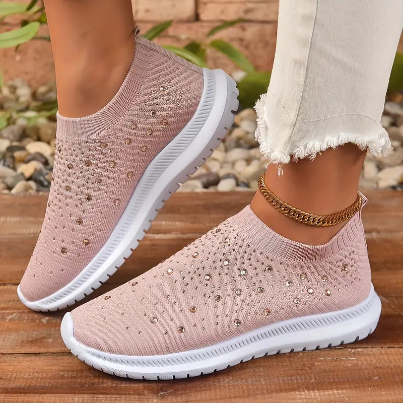SofiaDiam™ Rhinestone Decor Flade sneakers