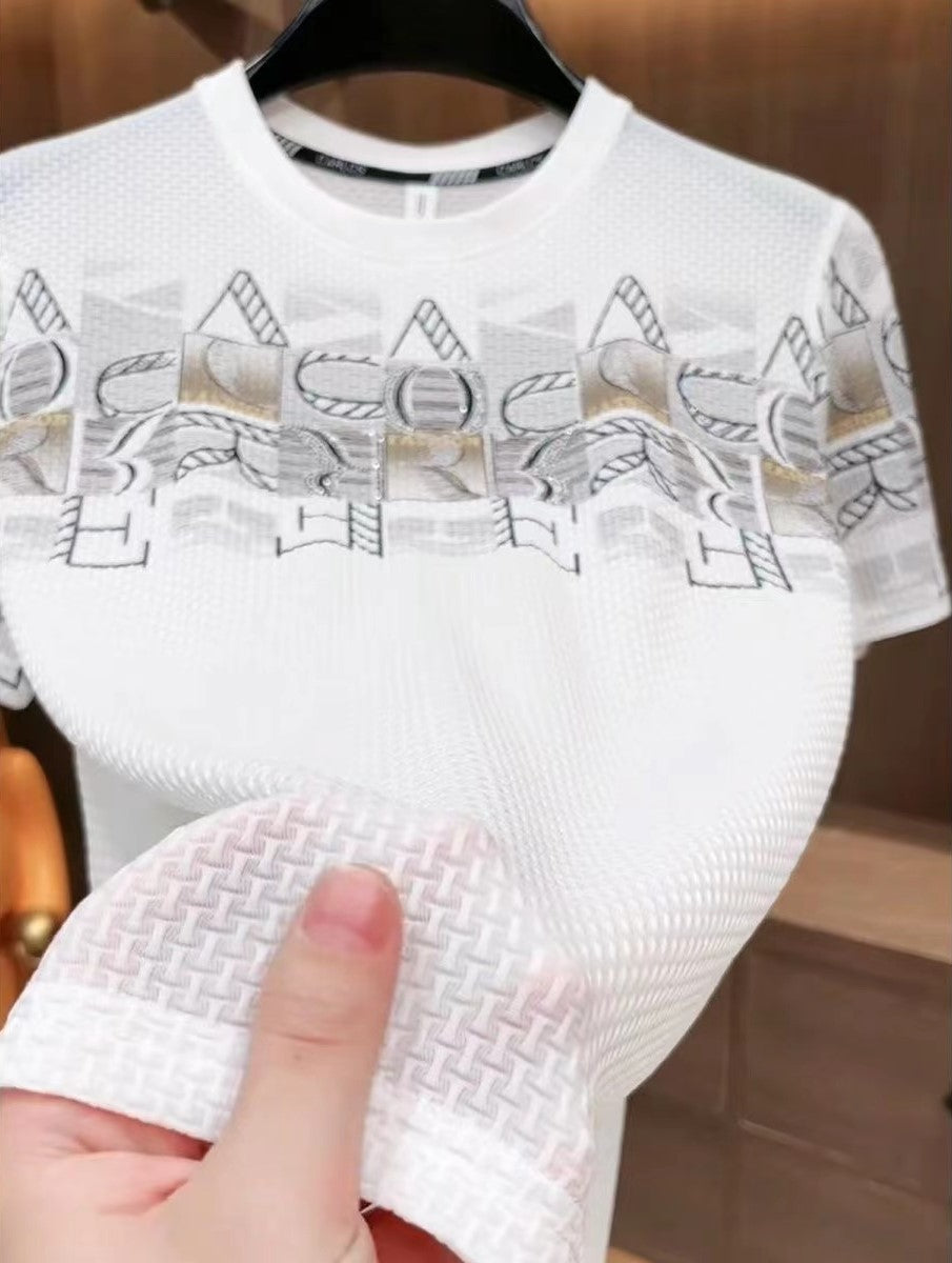 FabioRicci Sommer T-shirt Til Mænd Med Tryk