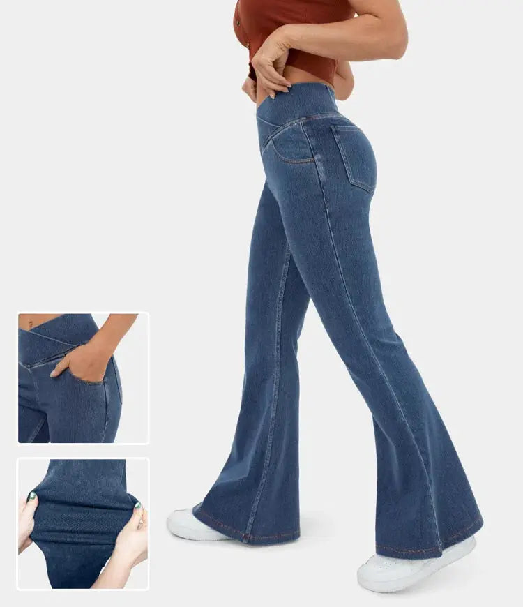 ComfortCurve | Crossflare-Bukser i Stretchdenim Luxia