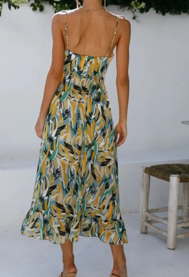 RinaJoy™ farverig kjole