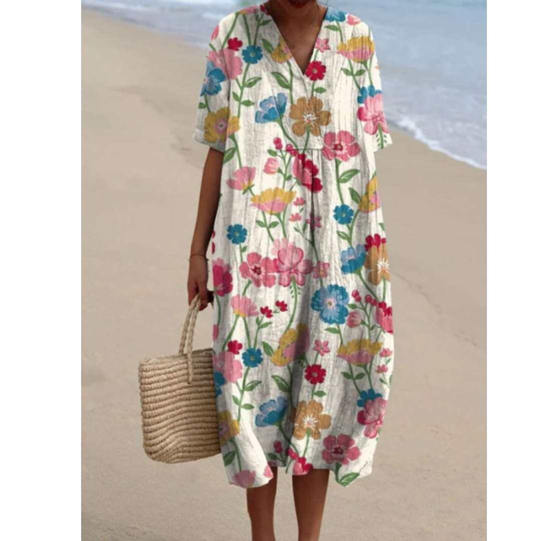 IsabellaRicci Flatterende mønsterkjole til kvinder