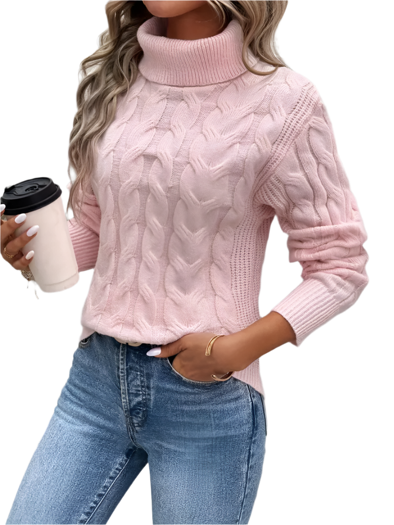 Giulia – Varm Strikket Dame Turtleneck Sweater til Vinteren