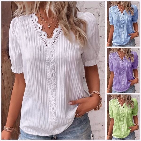 Leoni™ Bluse med V-hals