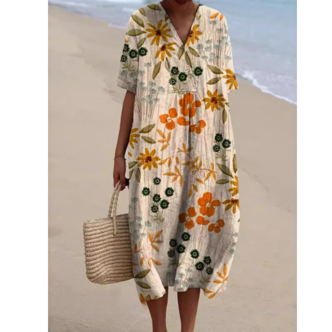 IsabellaRicci Flatterende mønsterkjole til kvinder