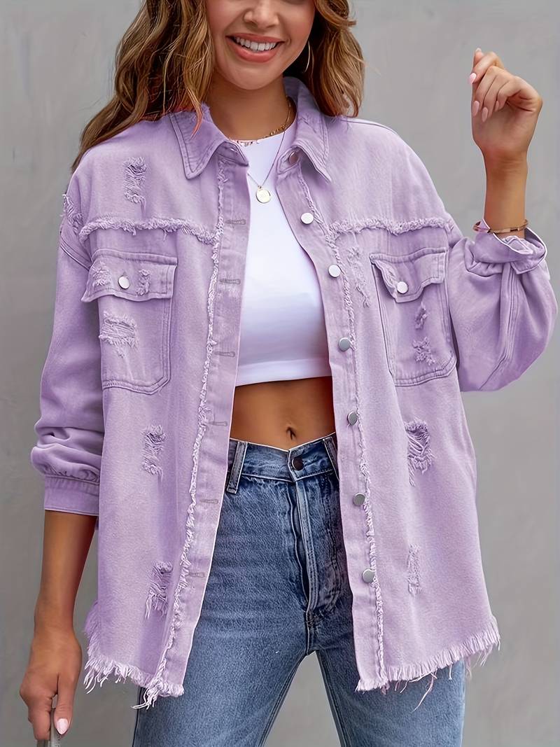 Olivia - Ripped Denim Jas