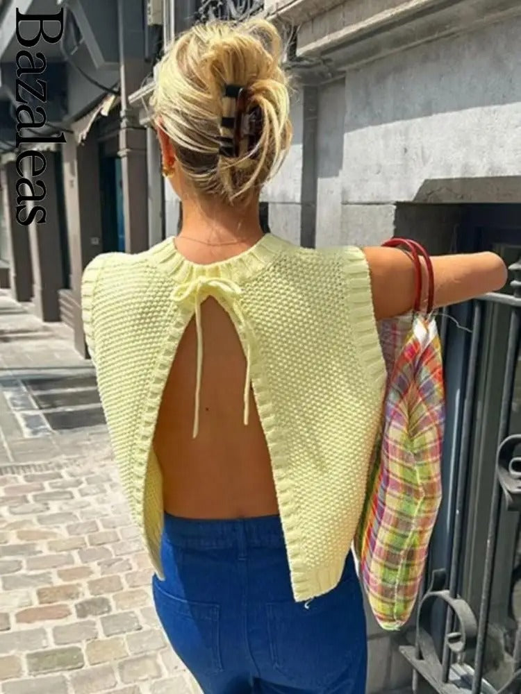 VittoriaLeone Strikket Sommertop Til Kvinder