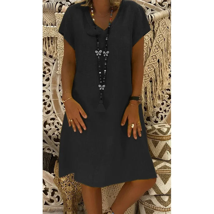 Olivia - Elegant Kjole Med V-hals