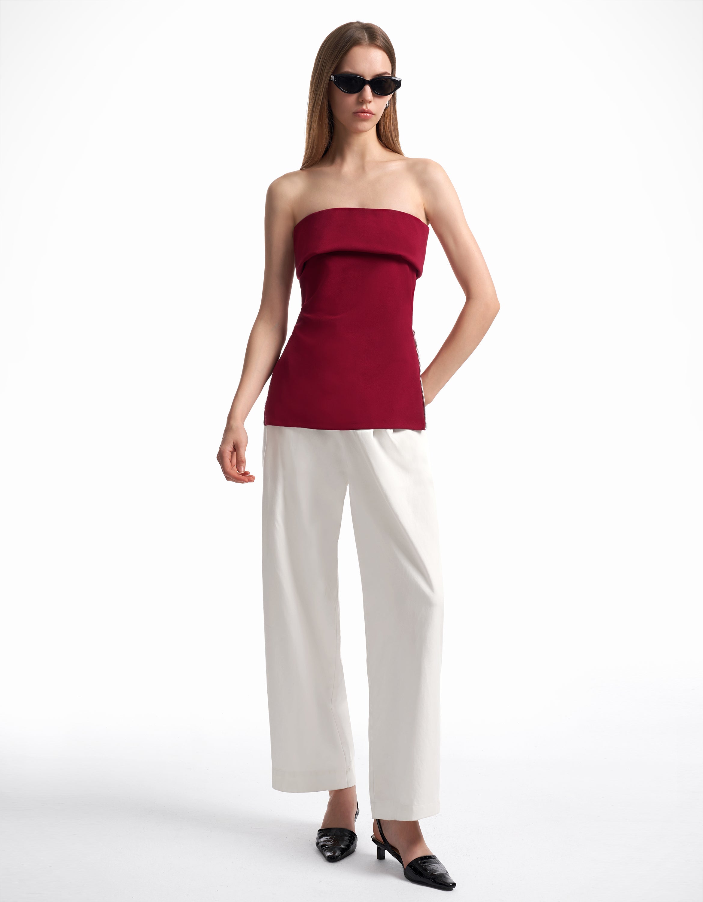 RicciTop™ stropløs top med lynlås i siden