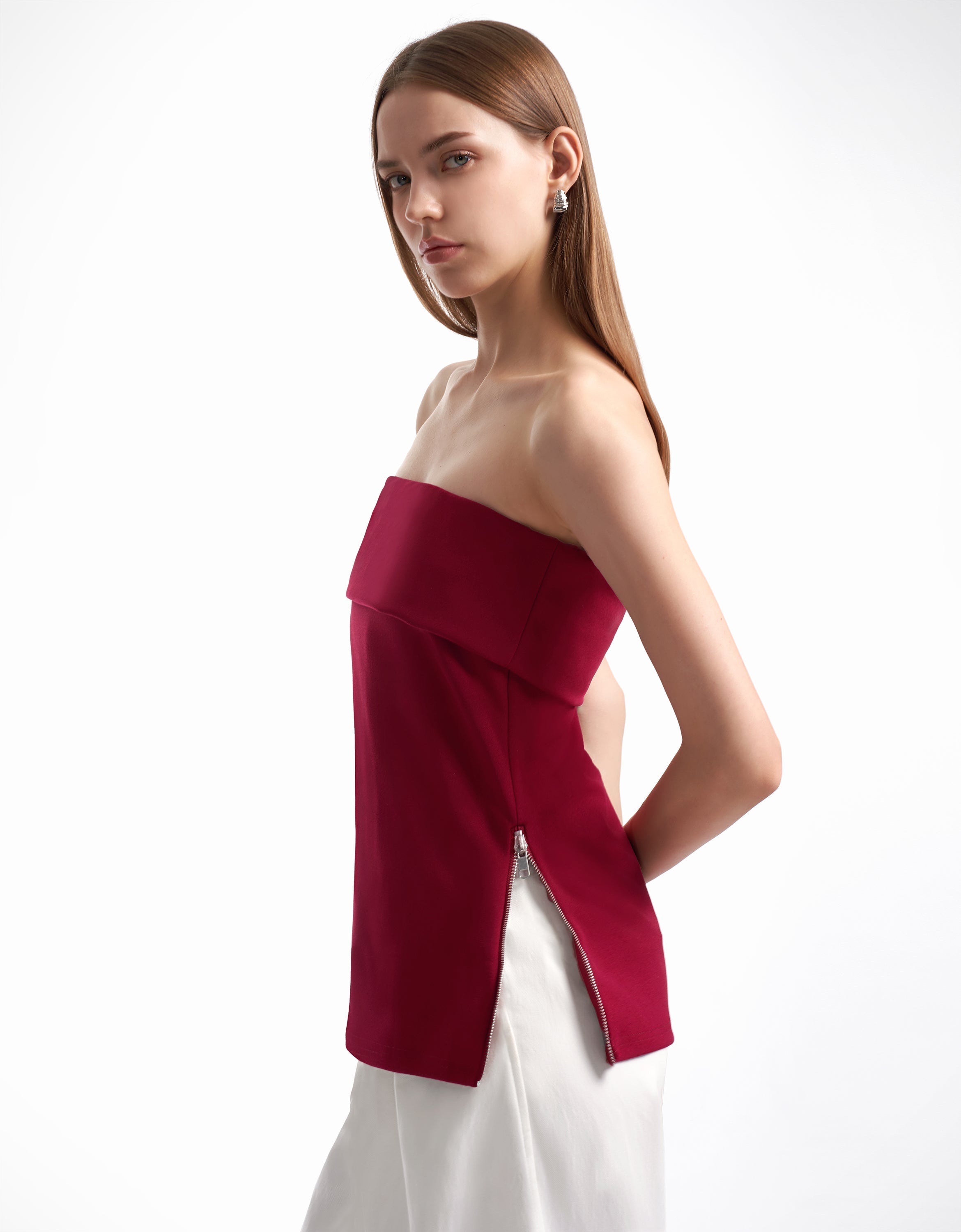 RicciTop™ stropløs top med lynlås i siden