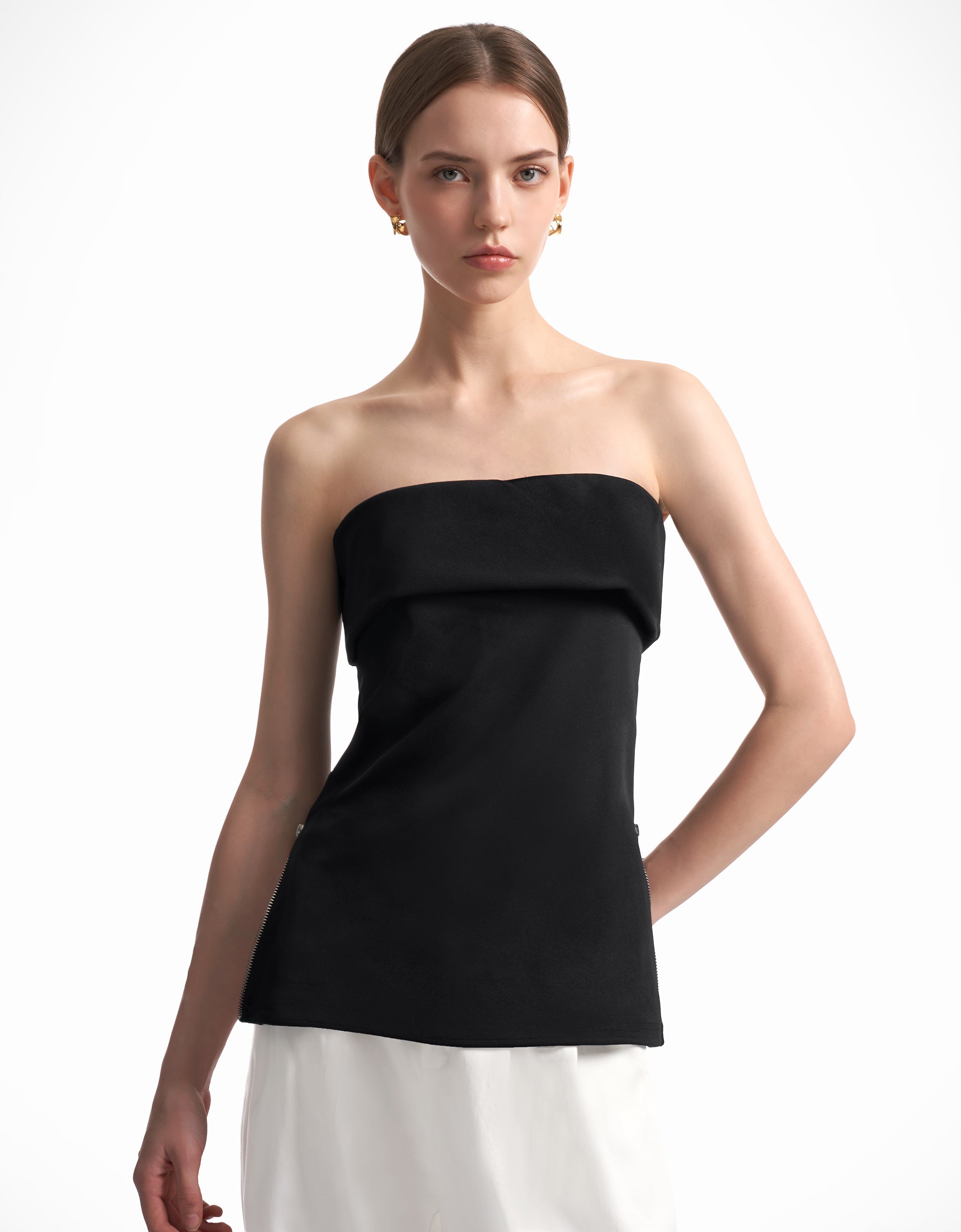 RicciTop™ stropløs top med lynlås i siden