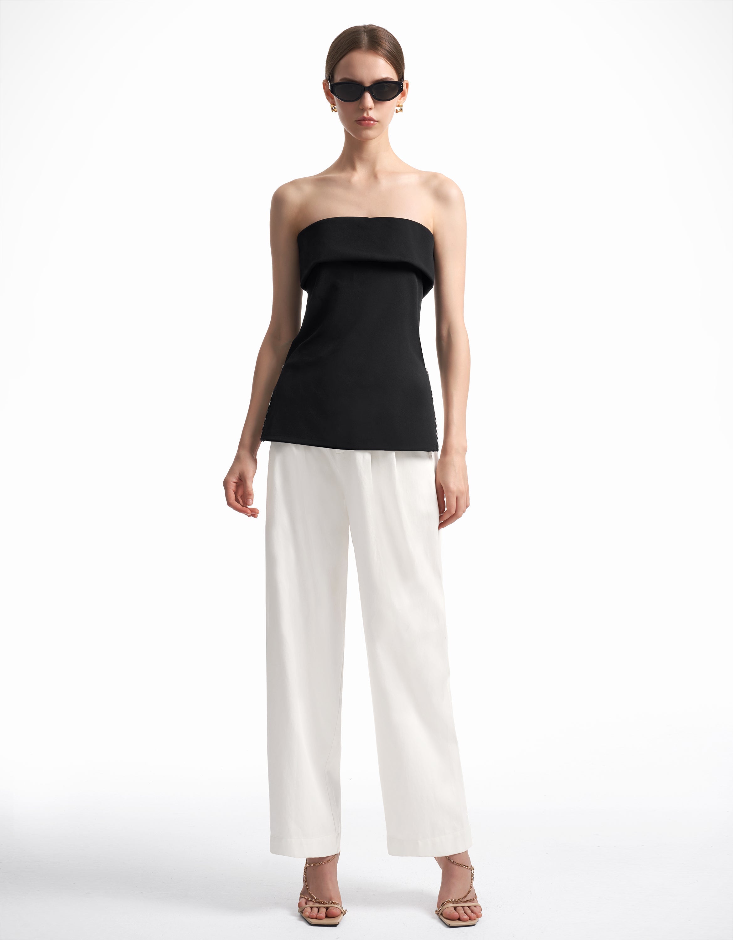 RicciTop™ stropløs top med lynlås i siden