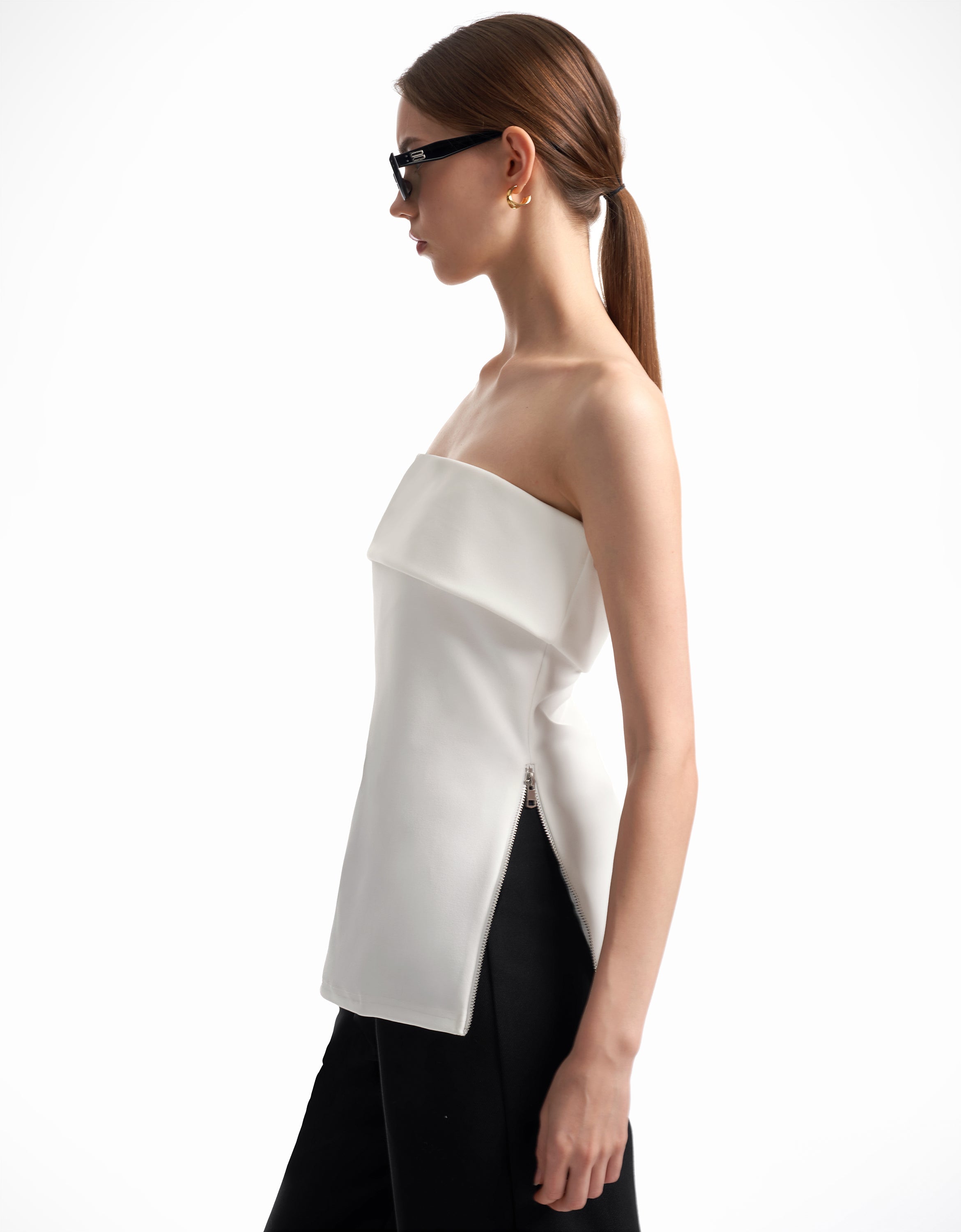 RicciTop™ stropløs top med lynlås i siden