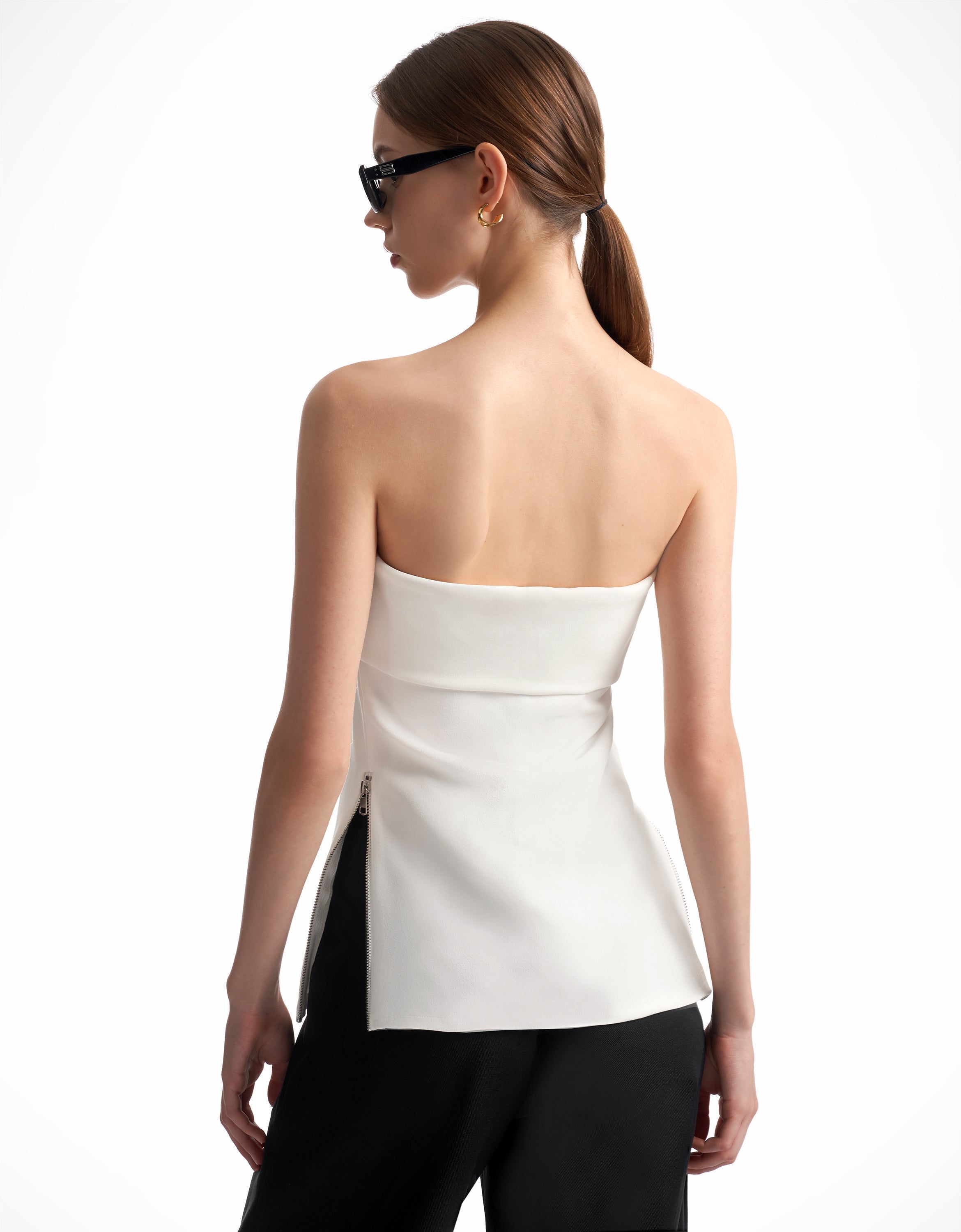 RicciTop™ stropløs top med lynlås i siden