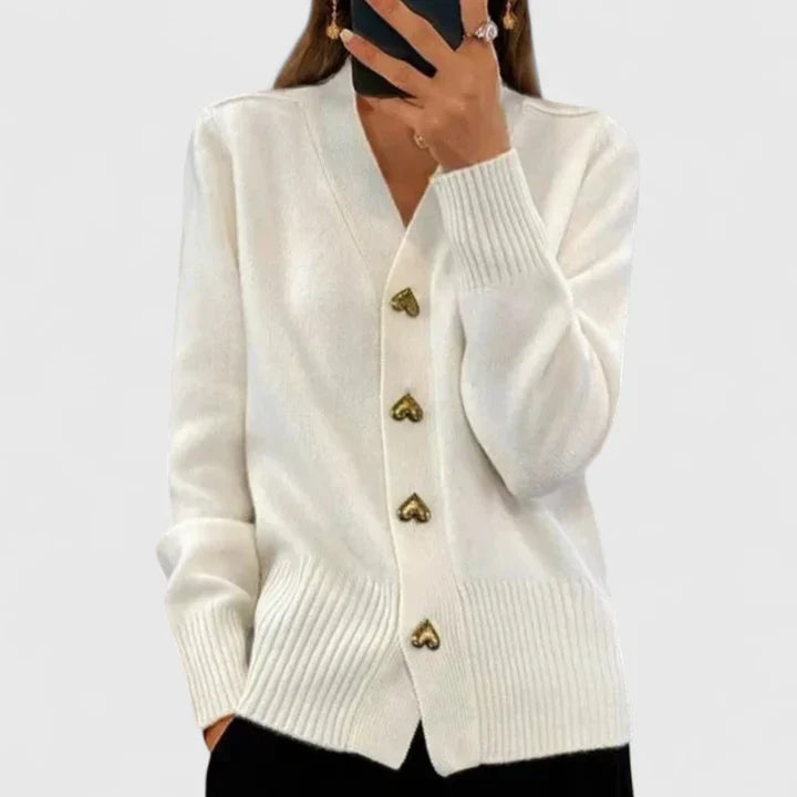 Amina – Elegant Cozy Strikjakke til kvinder