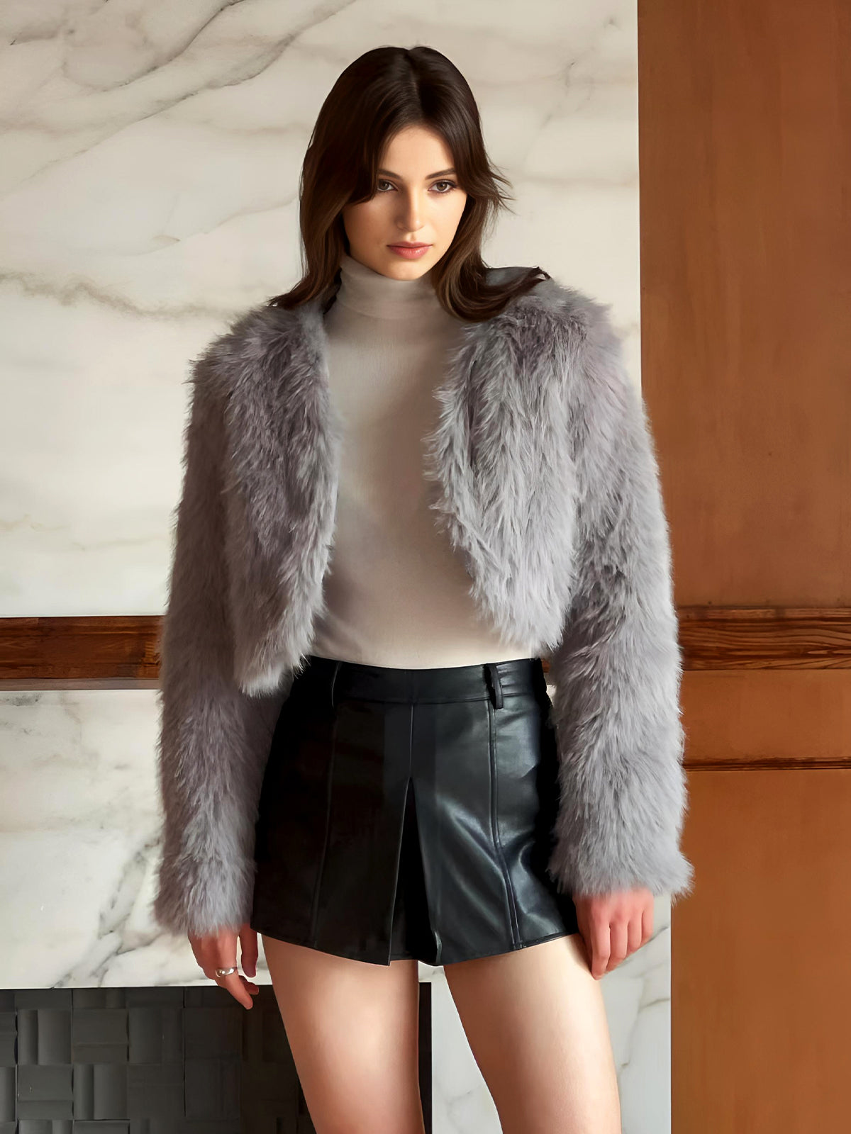 RosaRicciolo Fluffy Faux Fur Coat til kvinder