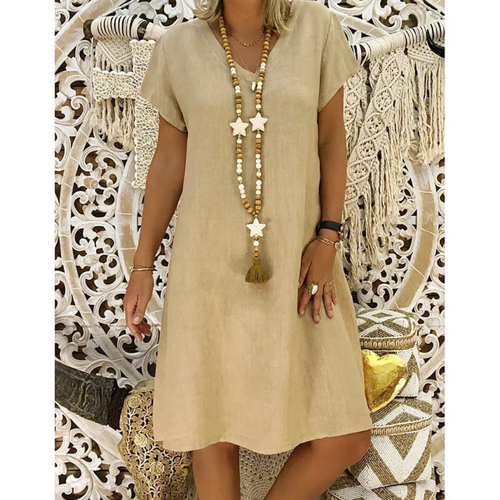 Olivia - Elegant Kjole Med V-hals