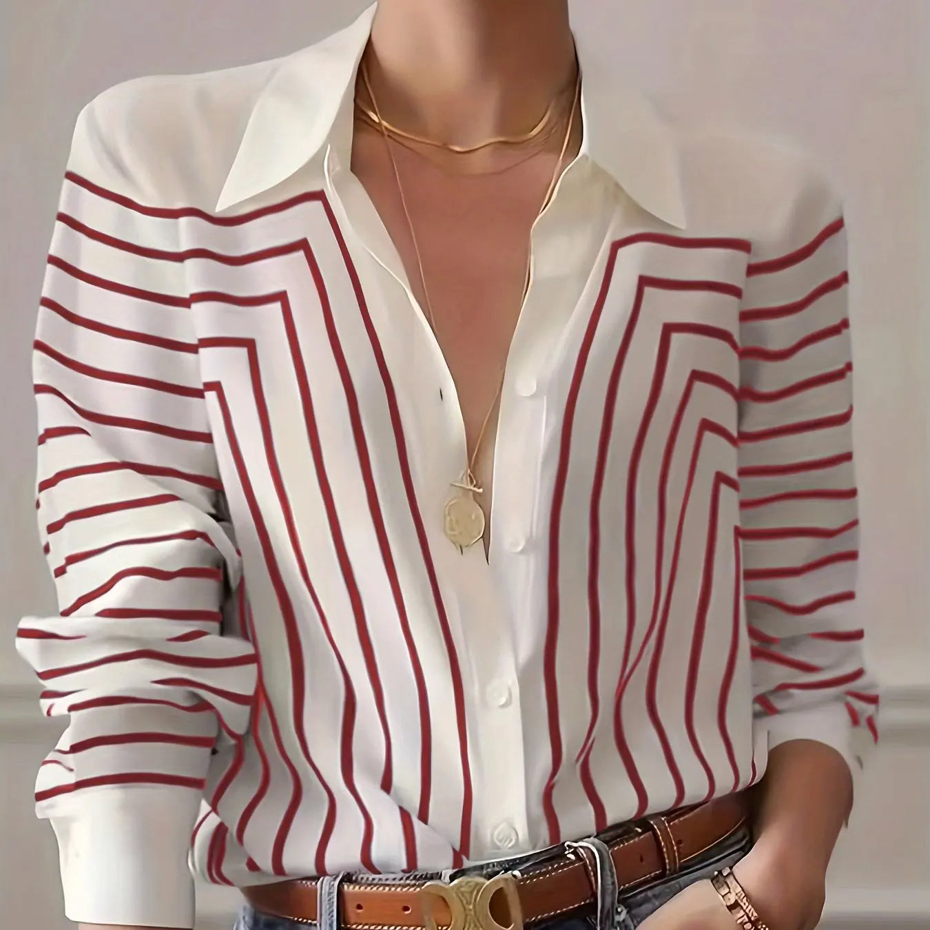 AntonioVecchi Elegant skjorte med stribet print